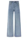Isabel Marant High-waisted Wide Leg Jeans In Fluid Cotton Denim In Blue