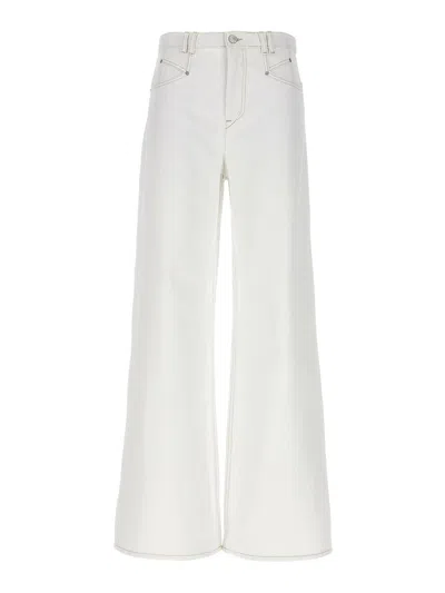 Isabel Marant Women White Denim Lemony Flared Leg Jeans