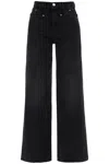 Isabel Marant 'lemony' Black Five-pocket Jeans With Logo Patch In Cotton Denim Woman