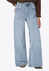 Isabel Marant Wide-leg Denim Trousers With Belt Loops In Blue