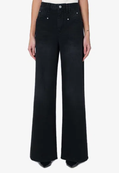 Isabel Marant Lemony Wide-leg Jeans In Black