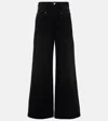 Isabel Marant 'lemony' Black Five-pocket Jeans With Logo Patch In Cotton Denim Woman In Black