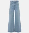 Isabel Marant Wide-leg Denim Trousers With Belt Loops In Blue