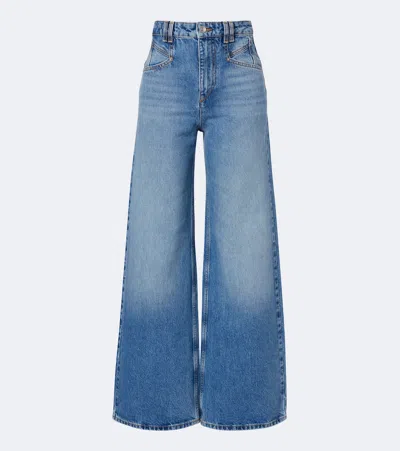 Isabel Marant Light Blue Lemony Wide-leg Jeans In Gray