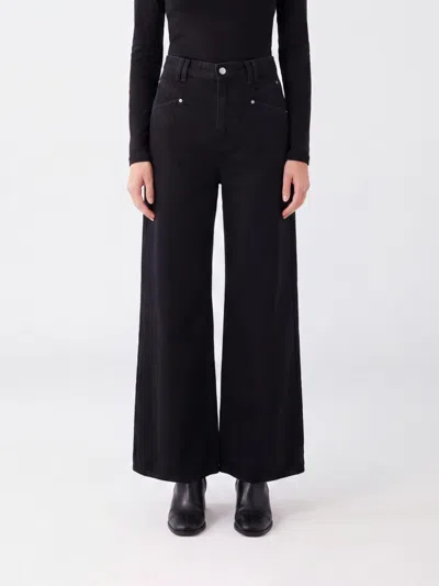 Isabel Marant Lemony Wide-leg Jeans In Cotton Denim In Black