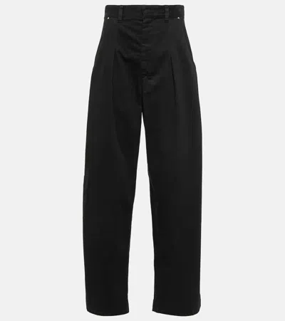 Isabel Marant Lenadi High-rise Cotton Wide-leg Pants In 01bk Black