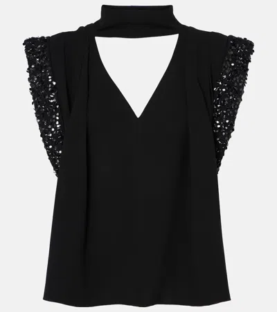 Isabel Marant Lenia Sequined Top In Black