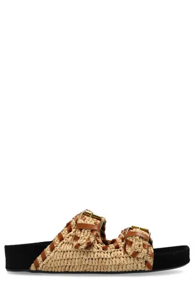 Isabel Marant Lennyo Braided Slides In Beige