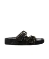 Isabel Marant Lennya Suede Platform Sandal In Black