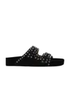 Isabel Marant Lennyo Studded Suede Sandals In Black