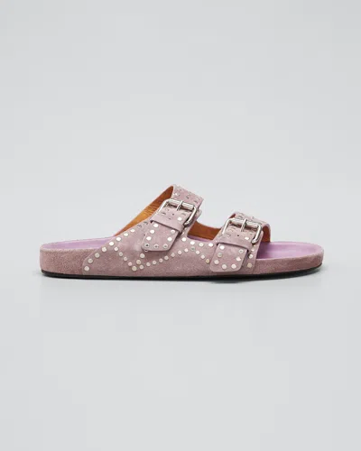 Isabel Marant Lennyo Eyelet Studded Suede Sandals