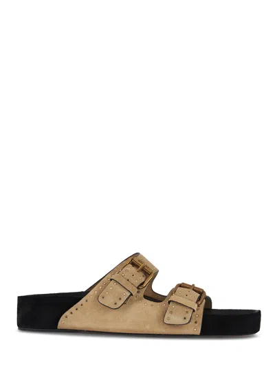 Isabel Marant Lennyo Flat Shoes In Light Beige
