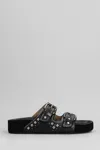 Isabel Marant Leather Sandals With All-over Stud Detail In Black