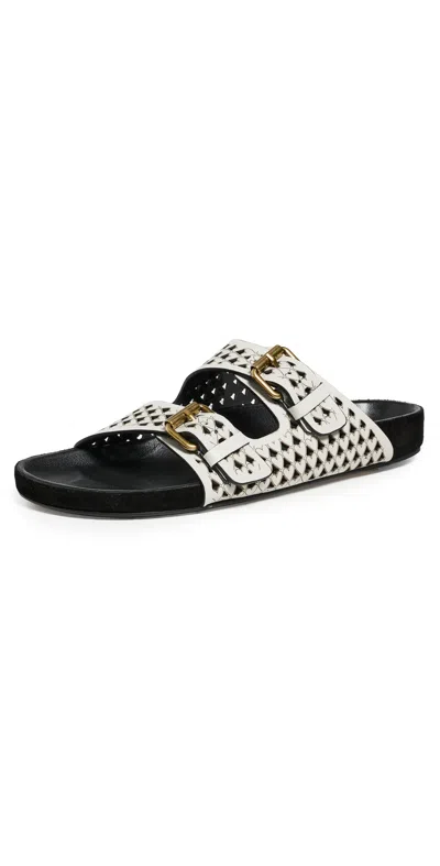 Isabel Marant Lennyo-gc Sandals Chalk In Gray