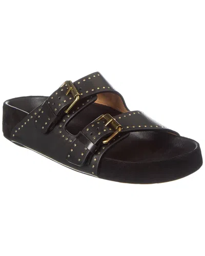 Isabel Marant Lennya Suede Platform Sandal In Black