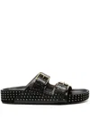 Isabel Marant Lennyo Leather Sandals In Black