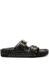 Isabel Marant Black Studded Slippers In Black
