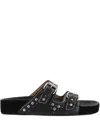 Isabel Marant Leather Sandals With All-over Stud Detail In Black