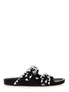 Isabel Marant Lennyo Flat Leather Sandals With Metal Accents