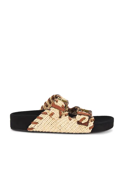 Isabel Marant Lennyo Sandal In Natural & Cognac