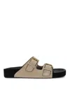 Isabel Marant Lennyo Suede Leather Sandals In Beis Claro