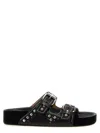 Isabel Marant 'lennyo' Black Sandals With Stud Embellishments And Moulded Footbed In Black