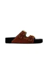Isabel Marant Lennyo Suede Buckle Sandals In Brown