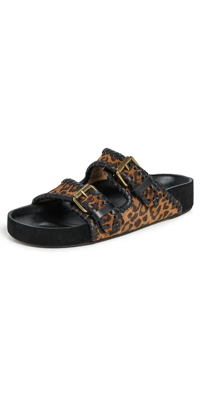 Isabel Marant Lennyo Sandals Leopard In Brown