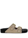 Isabel Marant Lennyo Suede Leather Sandals In Light Beige