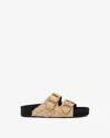 Isabel Marant Lennyo Rattan Dual-buckle Slide Sandals In Natural