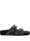 Isabel Marant Leather Sandals With All-over Stud Detail In Black