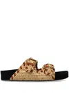 Isabel Marant Lennyo Braided Slides In Natural/cognac