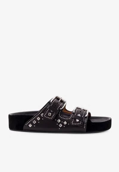 Isabel Marant Lennyo Studded Leather Sandals In Black