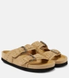 Isabel Marant Women's Lennyo Buckle Suede Slides In Brown