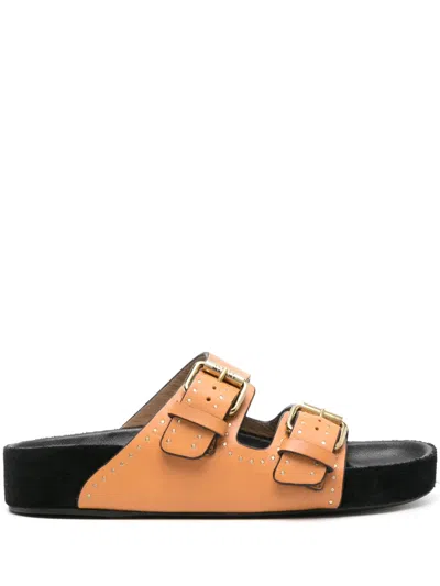 Isabel Marant Lennyo Studded Sandals In Orange