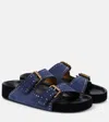 Isabel Marant Studded Design Suede Leather Sandals In Blue