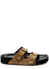 Isabel Marant Lennyo Studded Suede Dual-buckle Sandals In Tan
