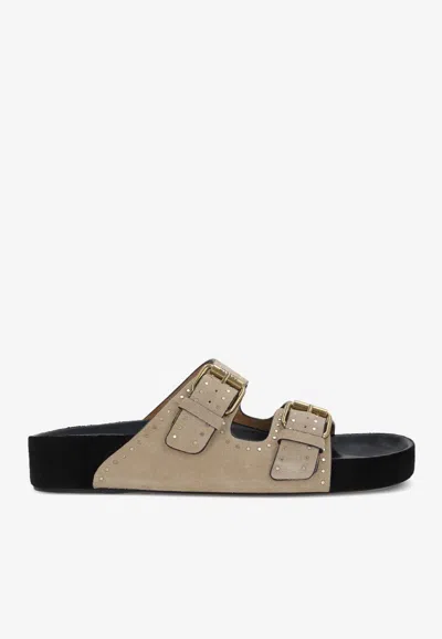 ISABEL MARANT LENNYO SUEDE BUCKLE SANDALS