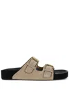 Isabel Marant Lennyo Suede Leather Sandals In Beige