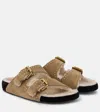 Isabel Marant Lennyo Suede Slides In Grey