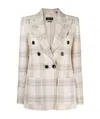 Isabel Marant Lenora Check-print Double-breasted Jacket In Nude