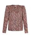 Isabel Marant Lensy Motif Printed Puff Sleeved Blouse In Multicolor