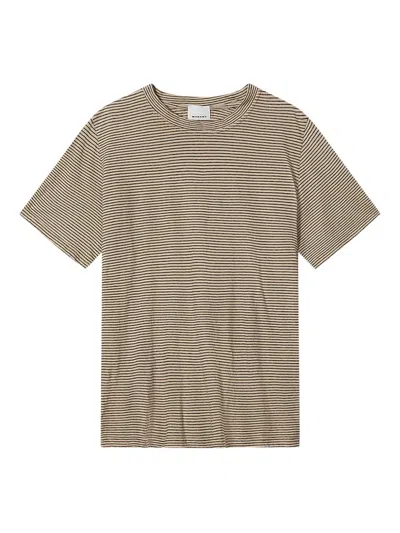 Isabel Marant Leon Striped Cotton And Linen-blend Jersey T-shirt In Green