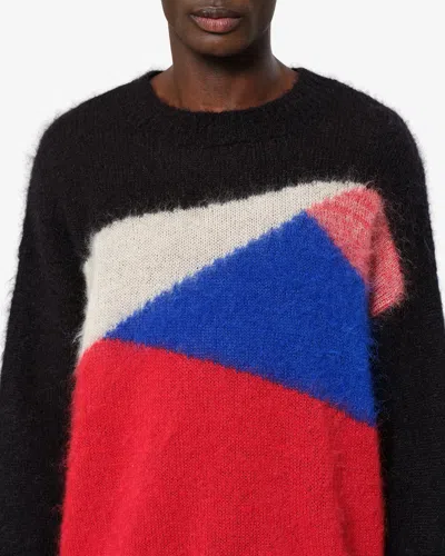 Isabel Marant Leonard Intarsia-knit Sweater In Black
