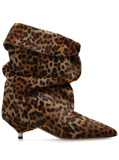 Isabel Marant Leopard Boots In ブラウン