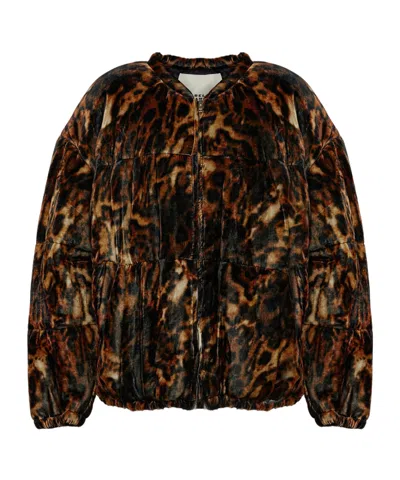 Isabel Marant Leopard Coat In Black