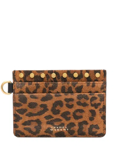 Isabel Marant Leopard Print Card Holder In Animal Print