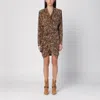Isabel Marant Cleora Asymmetric Belted Leopard-print Stretch-silk Dress In Multicolor