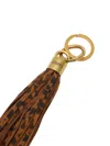 Isabel Marant Leopard-print Keyring With Tassel In Brown