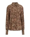 Isabel Marant Animal Patterned Teysa Silk Shirt In Brown